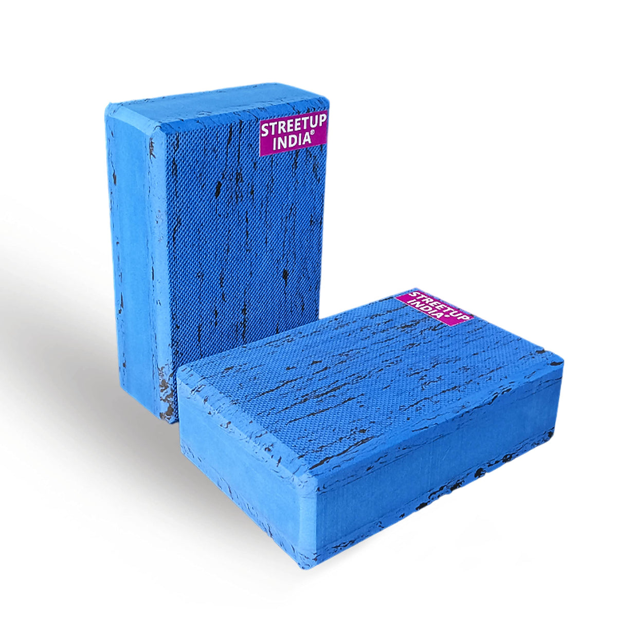 Streetup India Yoga Block With High Density Eva Foam NonSlip Workout Bricks Blue