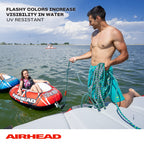 Airhead 2 Section Tow Rope, 1-4 Rider Towable Tube Compatible, Dual Sections, 4,150Lb Break Strength, 50 Ft And 60 Ft Options, K