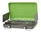 Flame King Vt-101 2-Burner Portable Camping Stove Grill, Great For Outdoor Cooking, Backpacking, Compatible With 1Lb Propane Gas