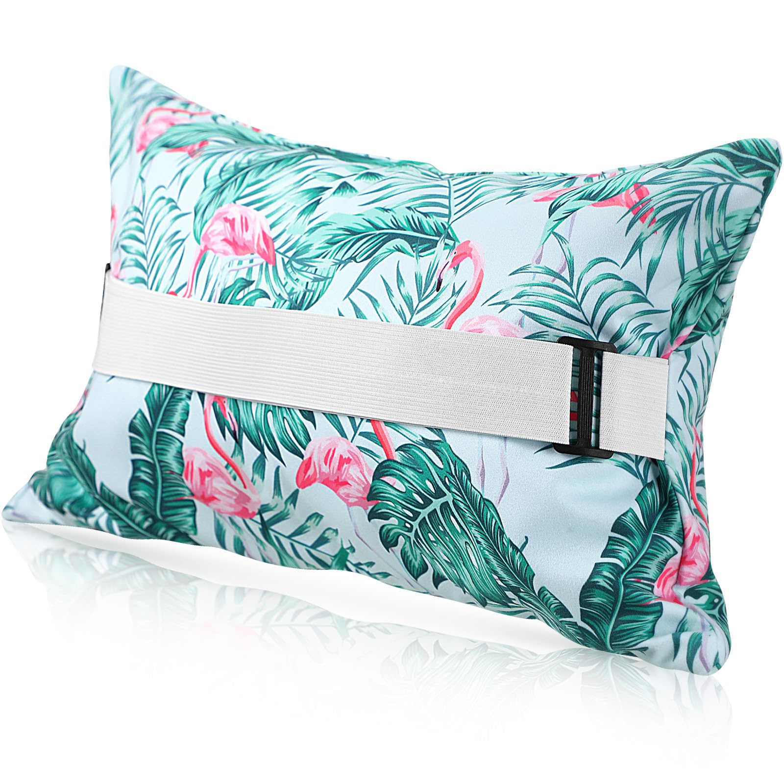 Menkxi Tropical Flamingo Inflatable Beach Pillow with Removable Cover Outdoor Pool Pillow Beach Chair Pillows for Sand Inflatabl
