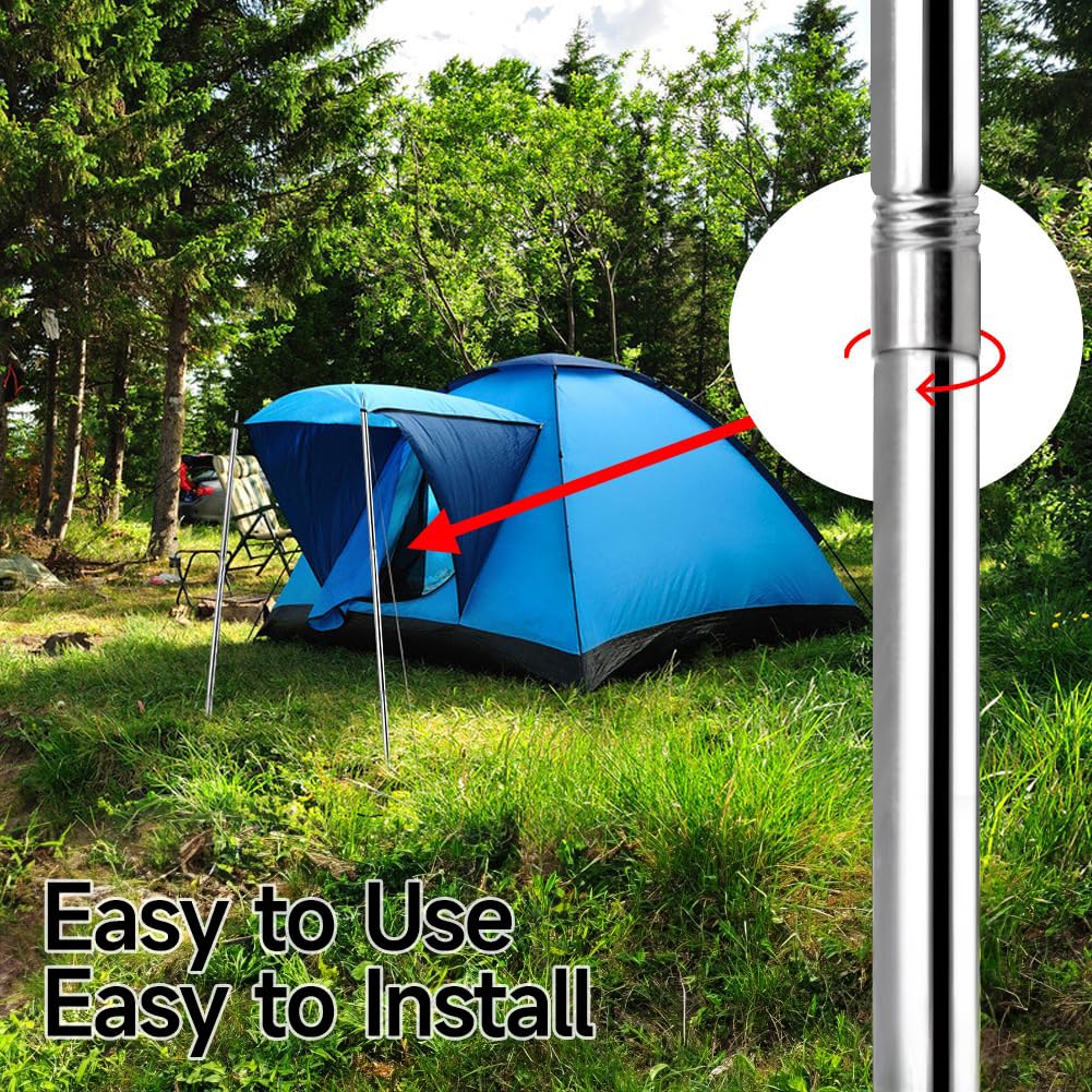 Sanlike Tarp Poles Adjustable 75 In Camping Tent Poles For Tarp Portable Telescoping Tent Poles For Awnings Canopy Rain Fly Shel