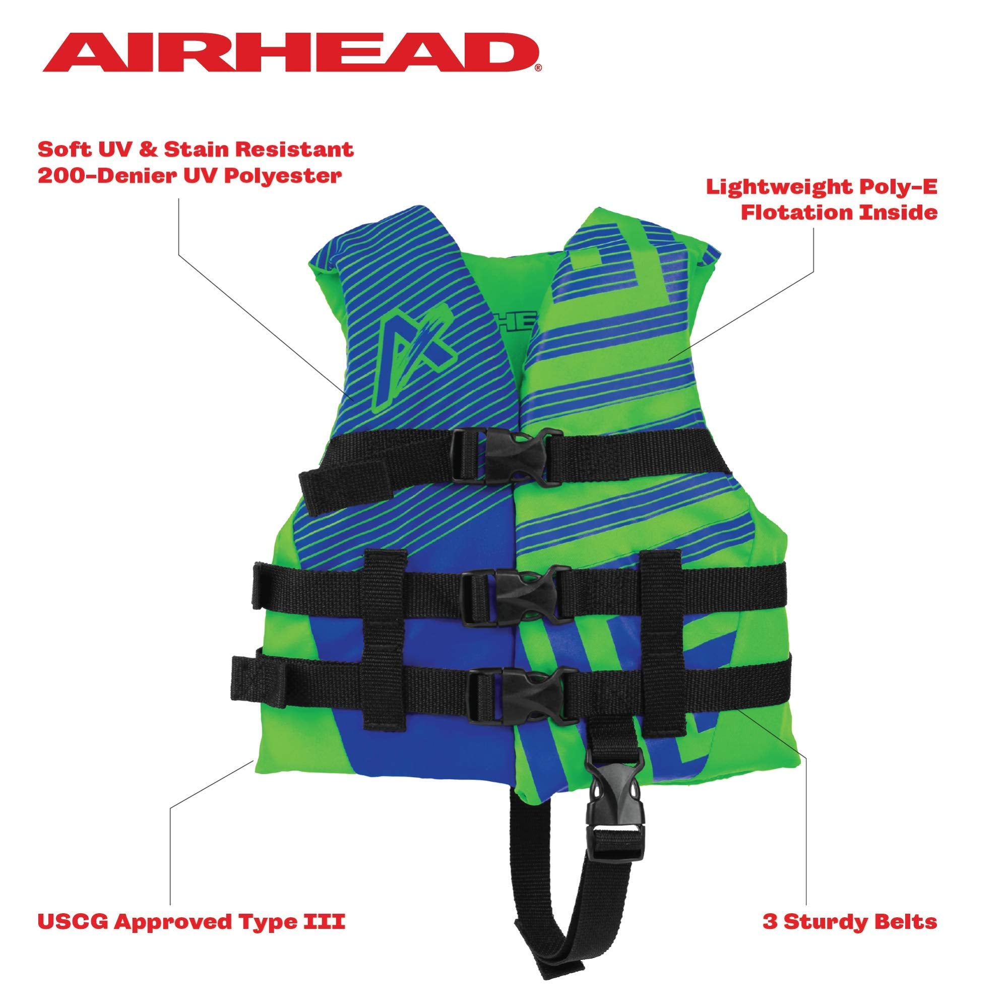 Airhead Children'S Trend Life Vest - Uscg Approved Life Jacket - 22-25 In Chest Size (Designed To Fit Children That Weigh 33-55