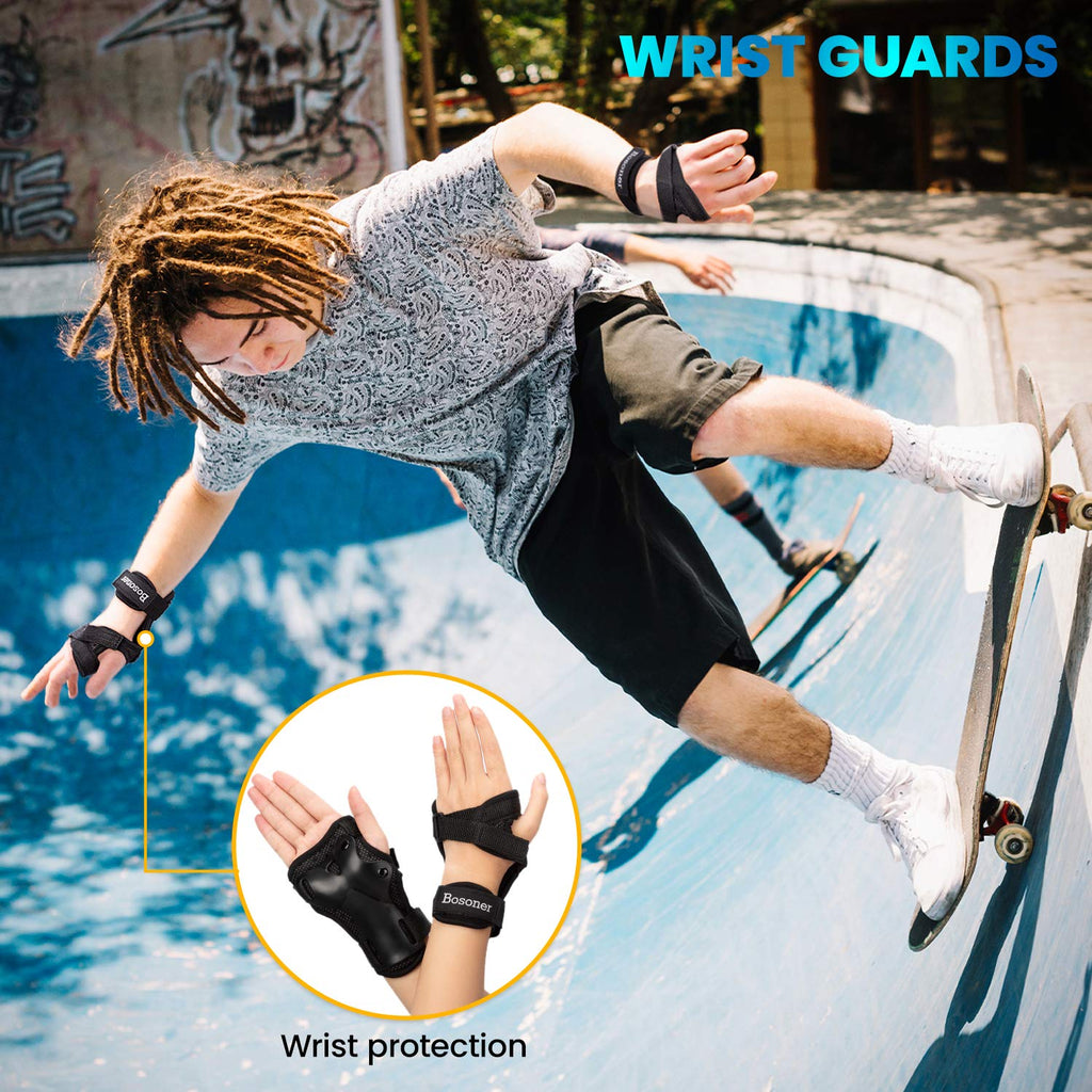 Wrist Guard, Bosoner Wrist Guards For Roller Skating, Skateboarding, Wristsavers Brace Protective Gear For Adults/Kids/Youth (1