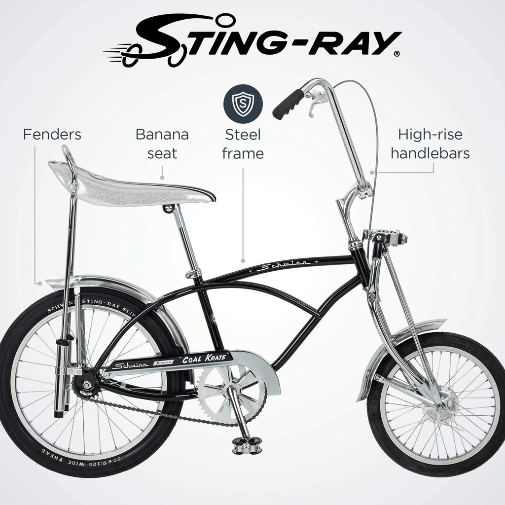 Schwinn Classic Krate Kids Bike, For Boys And Girls Age 6+ Year Old, Iconic Sting-Ray Frame & Springer Fork, Vintage High-Rise A