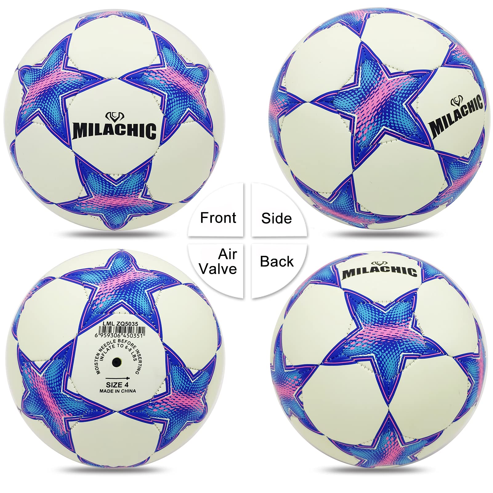 Milachic Soccer Ball Size 5, Glow In The Dark Soccer Ball, Glowing Light Up Soccer Gifts For Girls Boys Indoor Outdoor Use