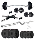 Kore Pvc 30 Kg Home Gym Set With One 3 Ft Curl Rod And One Pair Dumbbell Rods, Multicolour