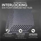 Balancefrom 6 Piece Foam Floor Mat Puzzle Tiles, 1 Inch Thick, 24 Sq Ft, Grey