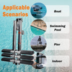 Xinkunmarine 3 Step Boat Ladder, Stainless Steel Dive Boarding Ladders For Bass Fishing Boats, Heavy-Duty With Non-Slip Treads