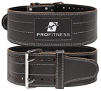 Profitness Genuine Leather Workout Belt (4 Inches Wide) - Proper Weight Lifting Form - Lower Back Support For Squats, Deadlifts,