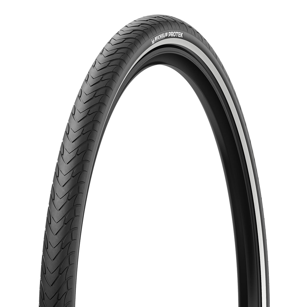 Michelin Protek Front Or Rear City Bike Tire For Asphalt And Trails, Tube Type Sealing, Black Sidewall, 700 X 35C
