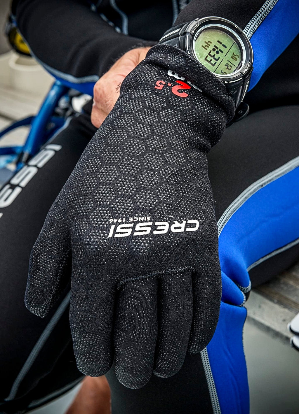 Cressi High Stretch Gloves, Black, 2.5 Mm, L