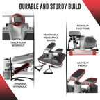 Mini Stepper & Stair Climber Machine - W/Resistance Bands Set - Built In Monitor By Nordic Lifting