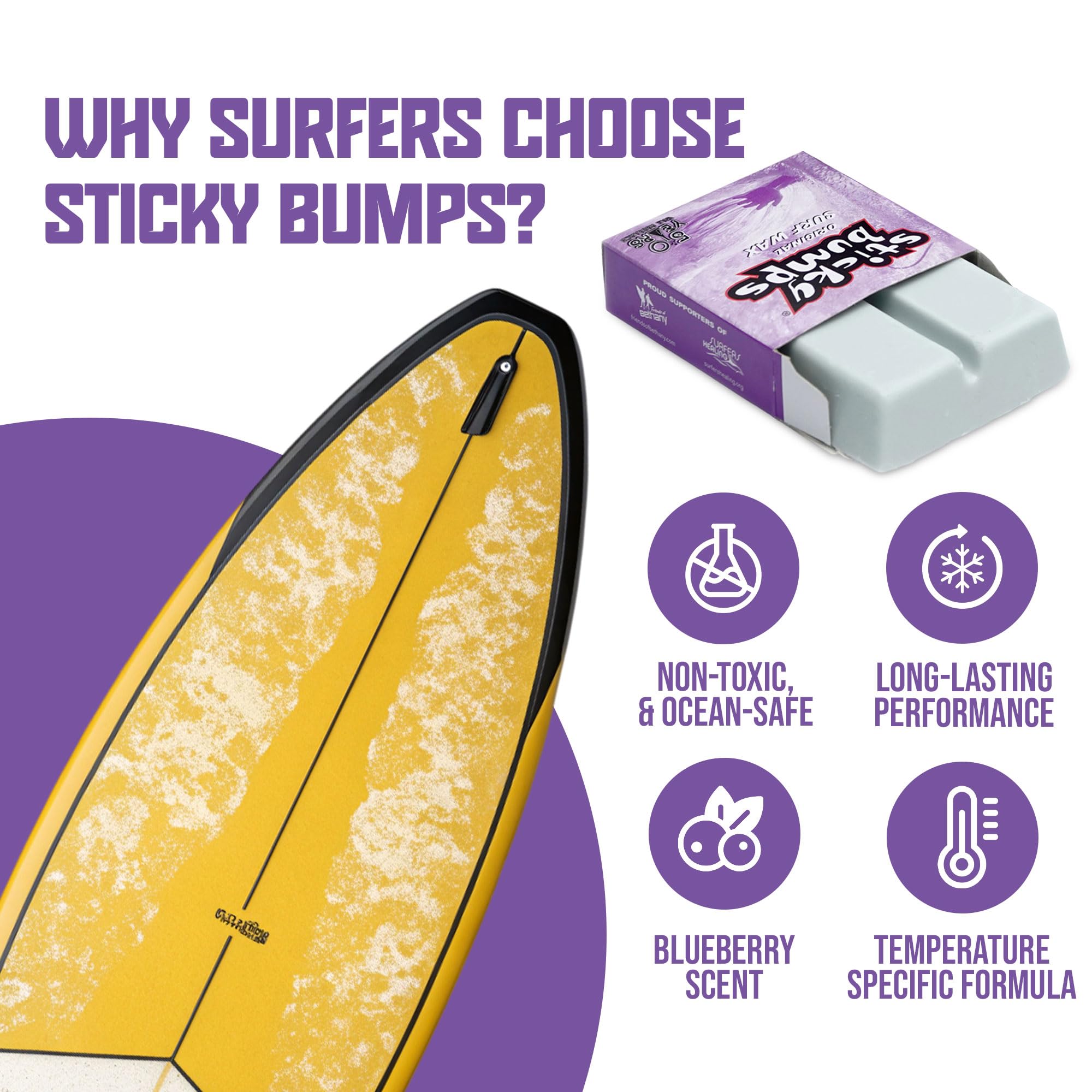 Sticky Bumps Surfboard Wax 6 Pack Cold