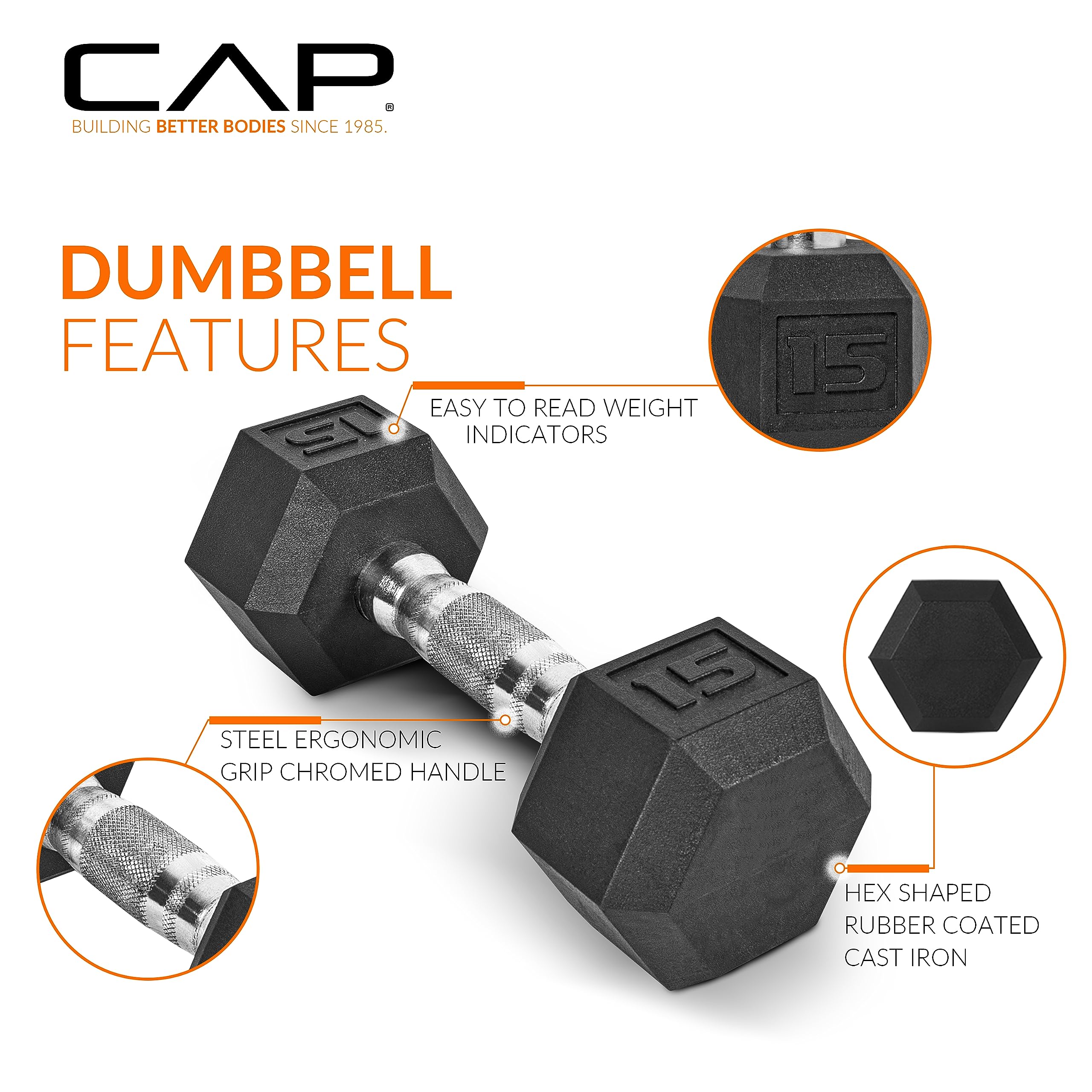 Cap Barbell 150 Lb Coated Hex Dumbbell Weight Set With Vertical Rack, Green, New Edition