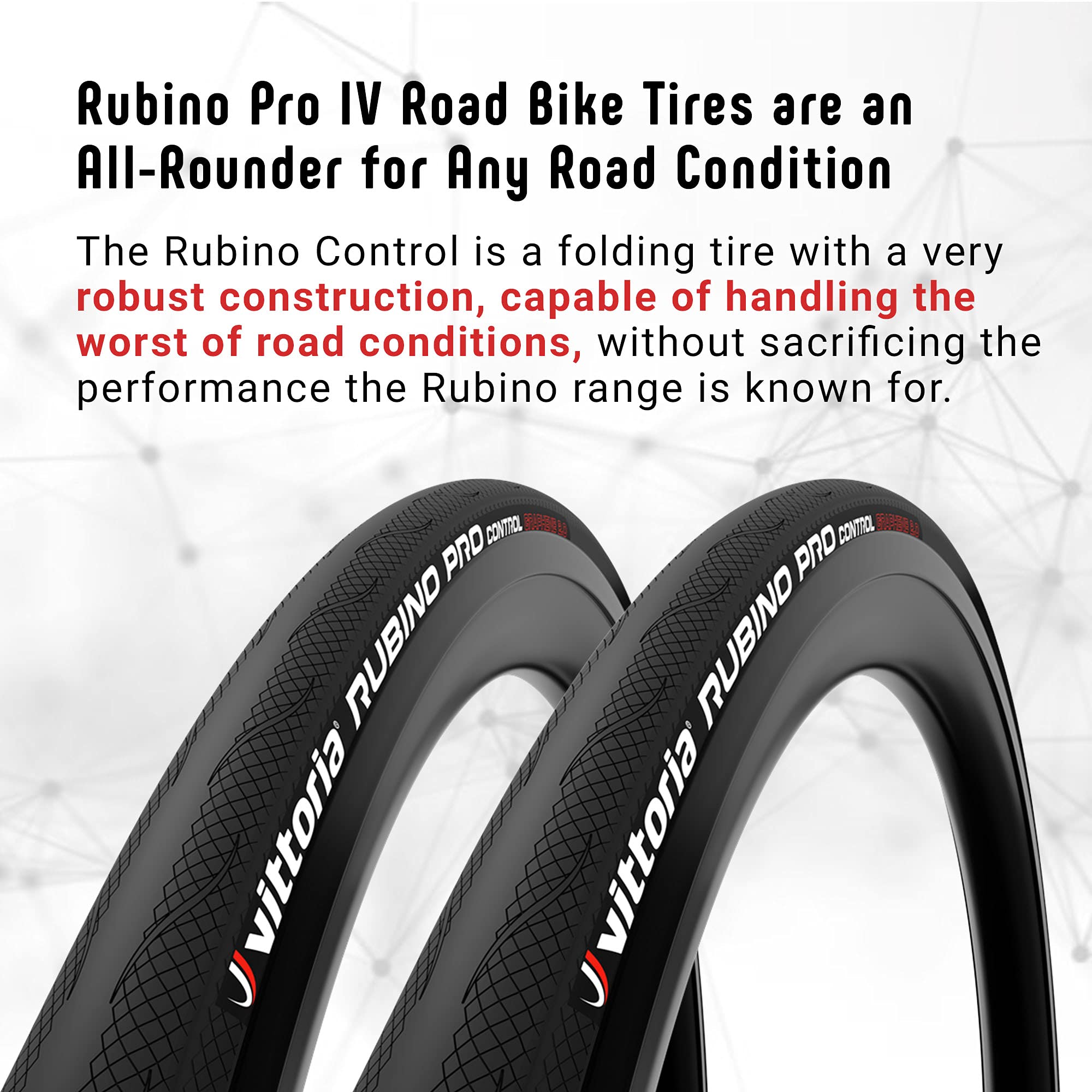 Vittoria Rubino Pro Control Iv Graphene 20 - Performance Road Bike Tire For The Worst Road Conditions - Foldable Bicycle Tires (