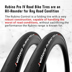 Vittoria Rubino Pro Control Iv Graphene 2.0 - Performance Road Bike Tire For The Worst Road Conditions - Foldable Bicycle Tires