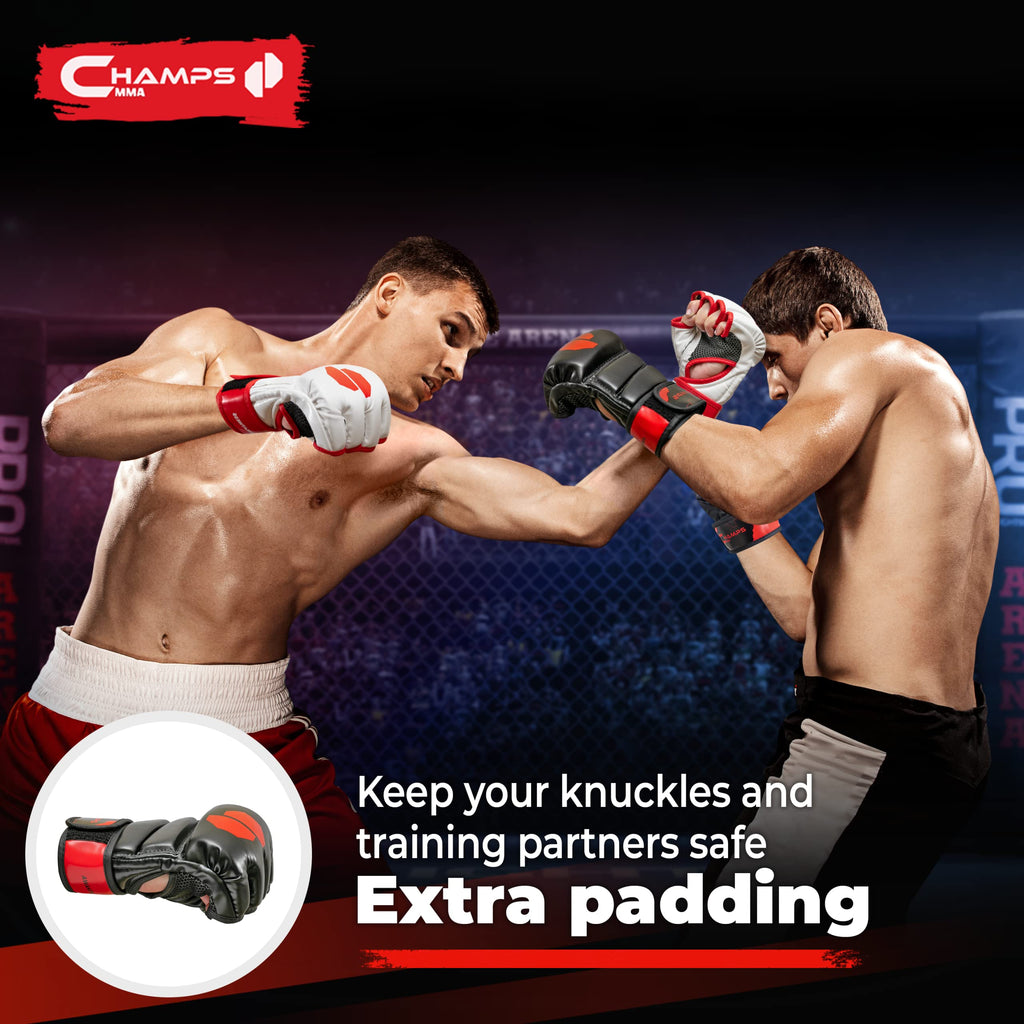 Champs Mma Gloves (Black, Small)