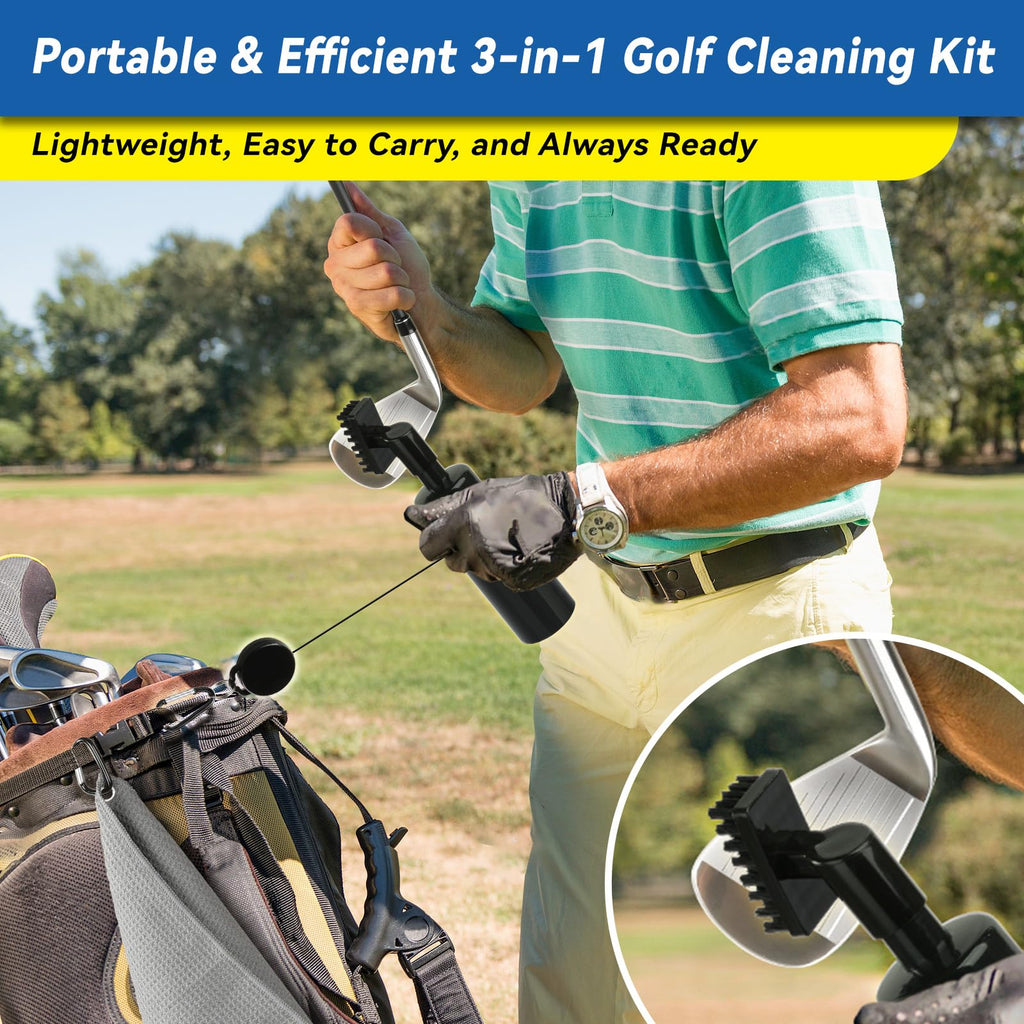 Lovegoo Golf Club Cleaner 3-In-1 Golf Club Cleaning Kit Includes Golf Club Brush Wtih 5 Oz Water Groove Sharpener Tool And Golf