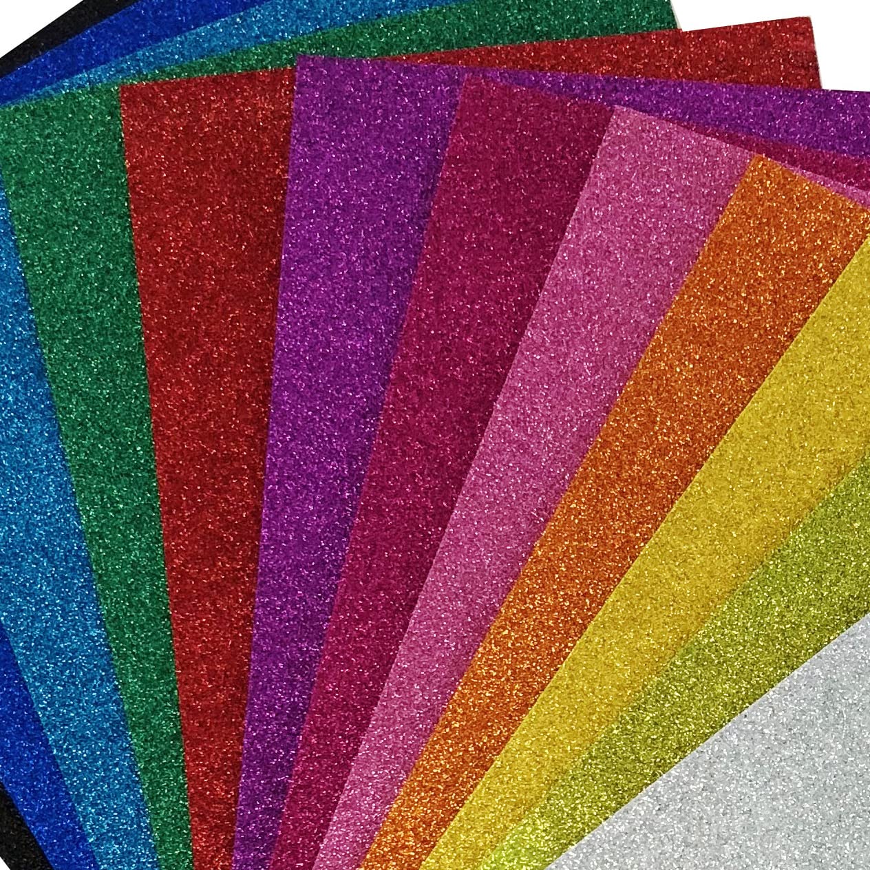 Allgala 12 Pack Self-Adhesive Glitter Eva Foam Paper 8 X 12 Sheets - Assorted Colors - Perfect For Kids Art Projects And Classro