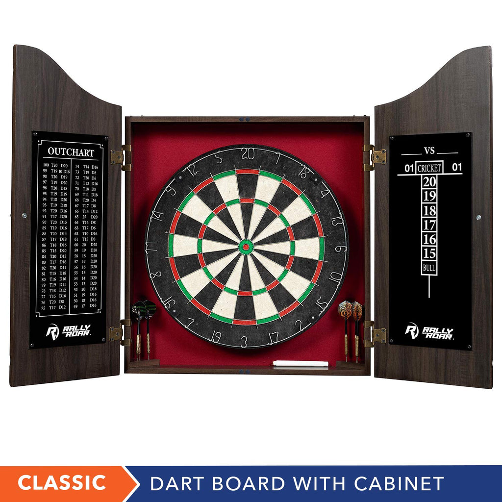 Rally And Roar Dartboard Cabinet, Brown