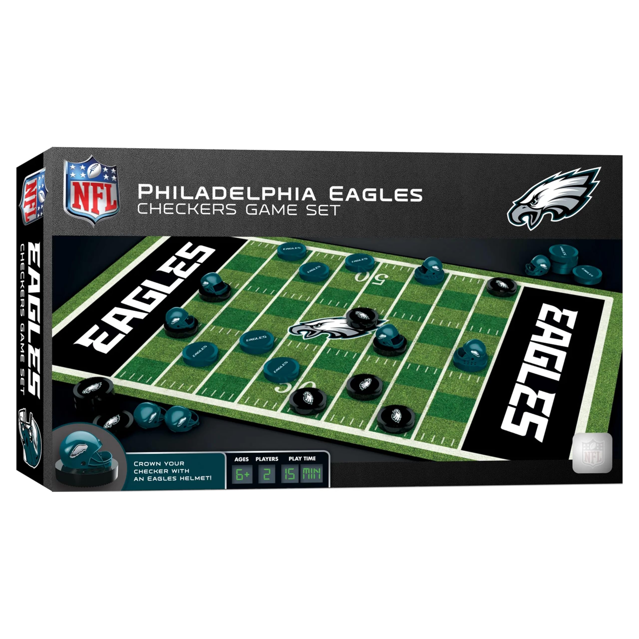 MasterPieces Family Game - NFL Philadelphia Eagles Checkers - Officially Licensed Board Game for Kids & Adults 13 x 21