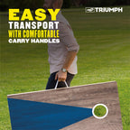 Triumph LED 2x4 Blue/Grey Cornhole Set - Regulation Light-Up Bag Toss Boards with 8 Weather-Resistant Bean Bags - Durable All-Wo