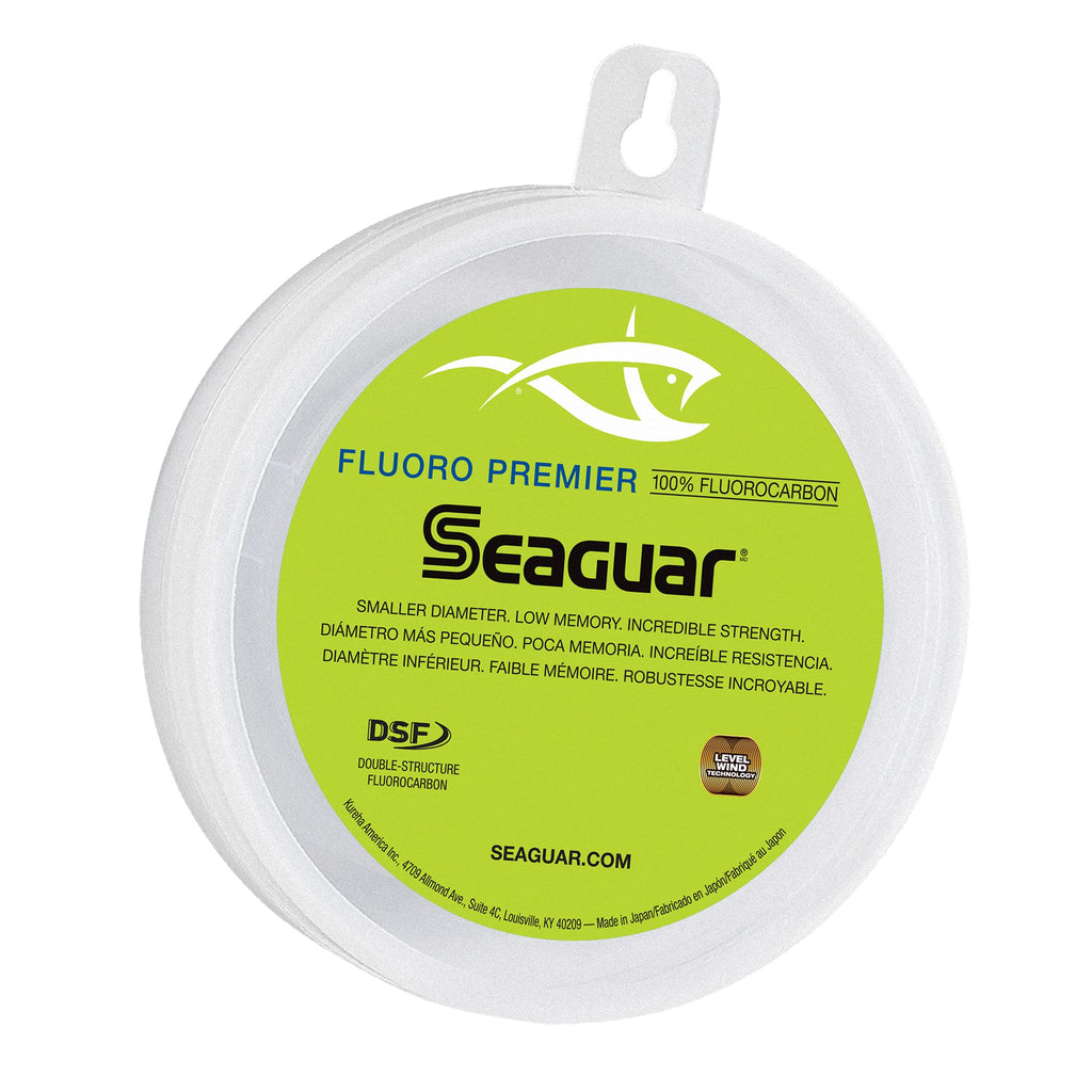 Seaguar Fluoro Premier Saltwater 100% Fluorocarbon Fishing Line Leader, 20Lbs, 25Yds Break Strength/Length, Clear - 20Fp25
