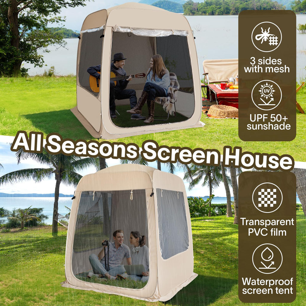 Alvantor Pop Up Screen House, 4 In 1 Outdoor Camping Tent,7'X7' Screen Room With Mosquito Netting &Waterproof Pvc, Suv Tent With