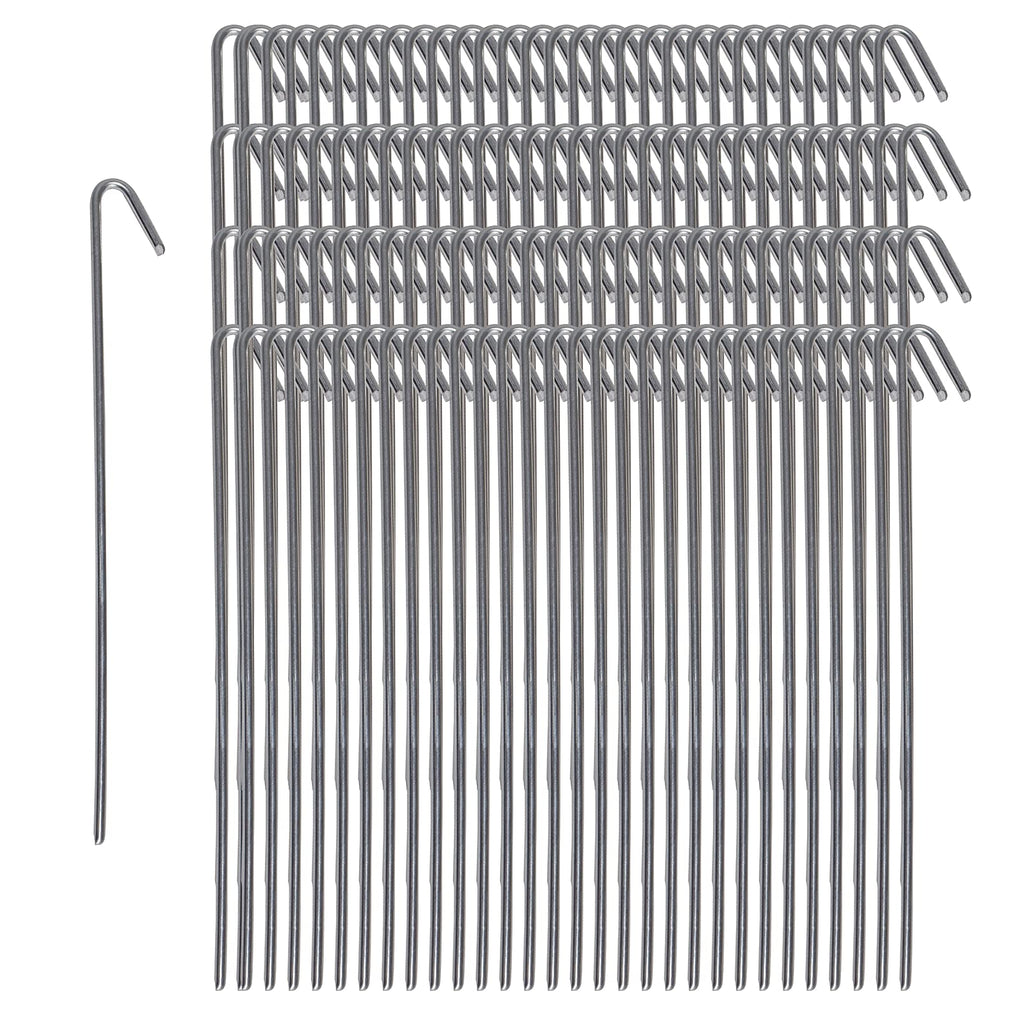 Pinnacle Mercantile 120 Pack Tent Stakes Metal Garden Edging Fence Hooks Pegs Christmas Decoration Stakes Made Usa 9 Inches Long