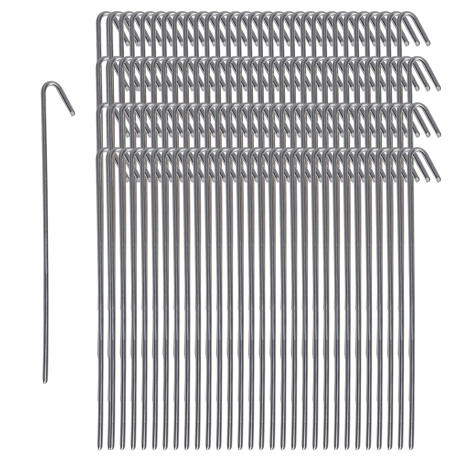 Pinnacle Mercantile 120 Pack Tent Stakes Metal Garden Edging Fence Hooks Pegs Christmas Decoration Stakes Made Usa 9 Inches Long