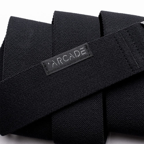 Arcade The Original Unisex Adventure Belt, Heavy Duty Elastic Webbing, Non-Metal Travel Friendly Buckle, Midnighter Black