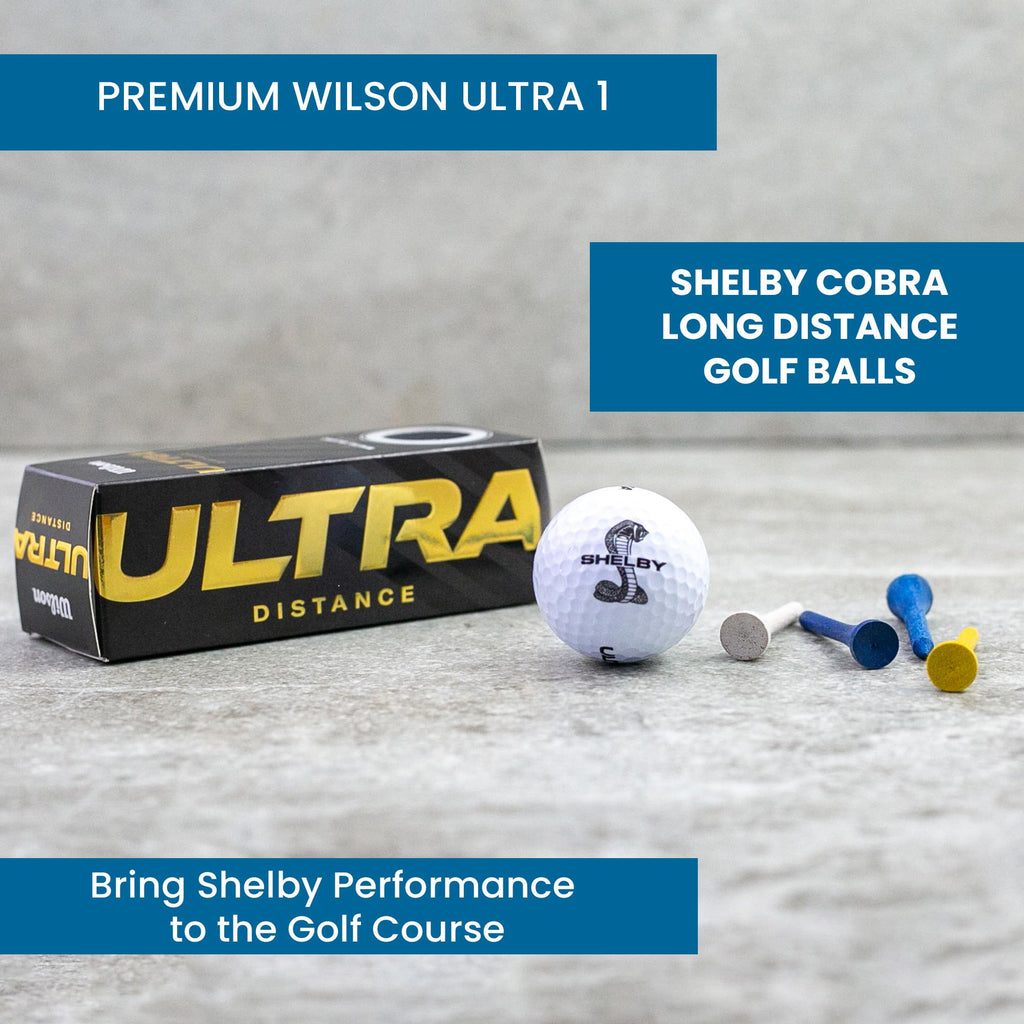 Carroll Shelby Three Pack Wilson Ultra 500 Distance Golf Balls With Shelby Split Snake Logo