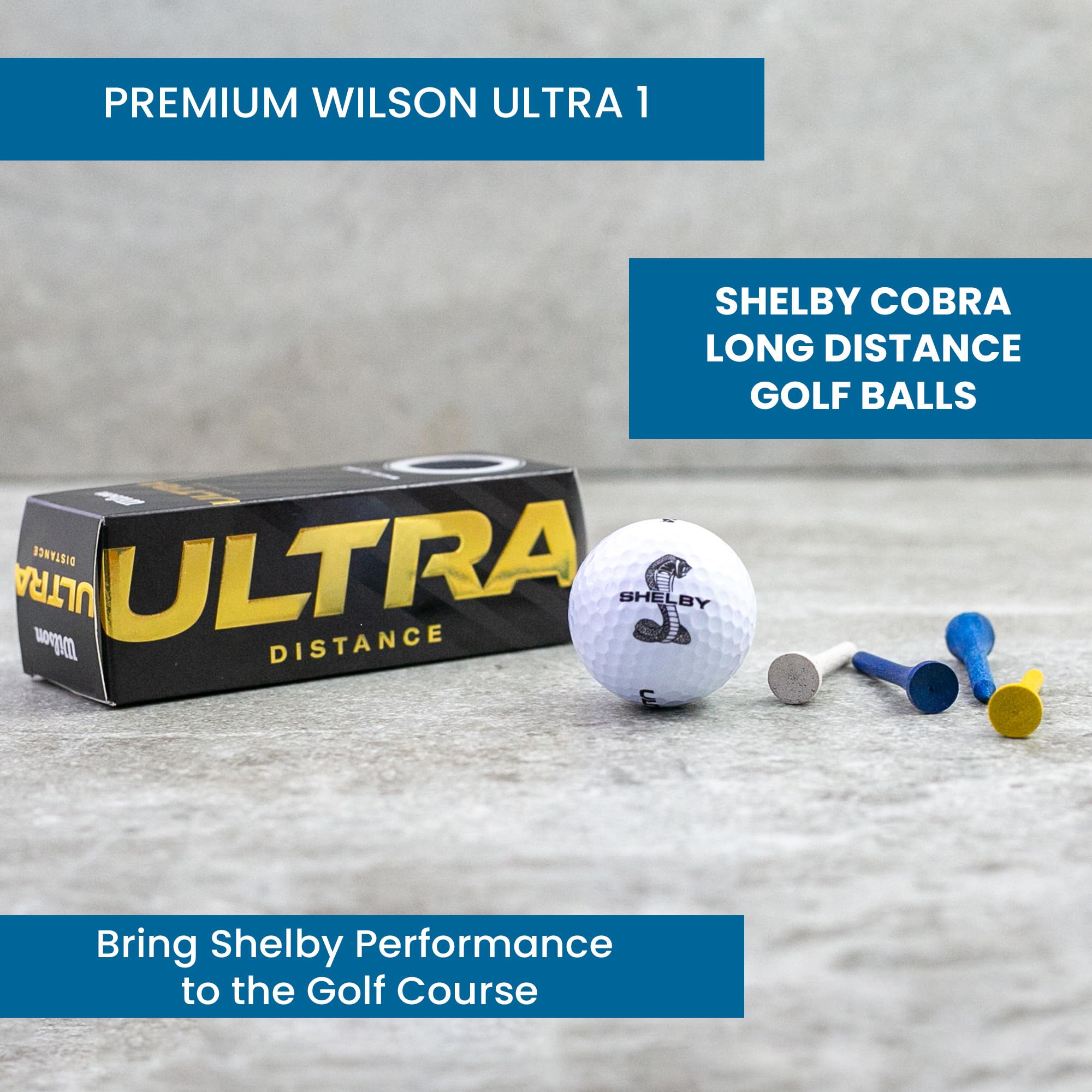 Carroll Shelby Three Pack Wilson Ultra 500 Distance Golf Balls With Shelby Split Snake Logo