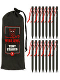 Wise Owl Outfitters Tent Stakes Heavy Duty 16 Pack - Lightweight Non-Rust Aircraft Aluminum Tent Pegs - Metal Ground Stakes for 