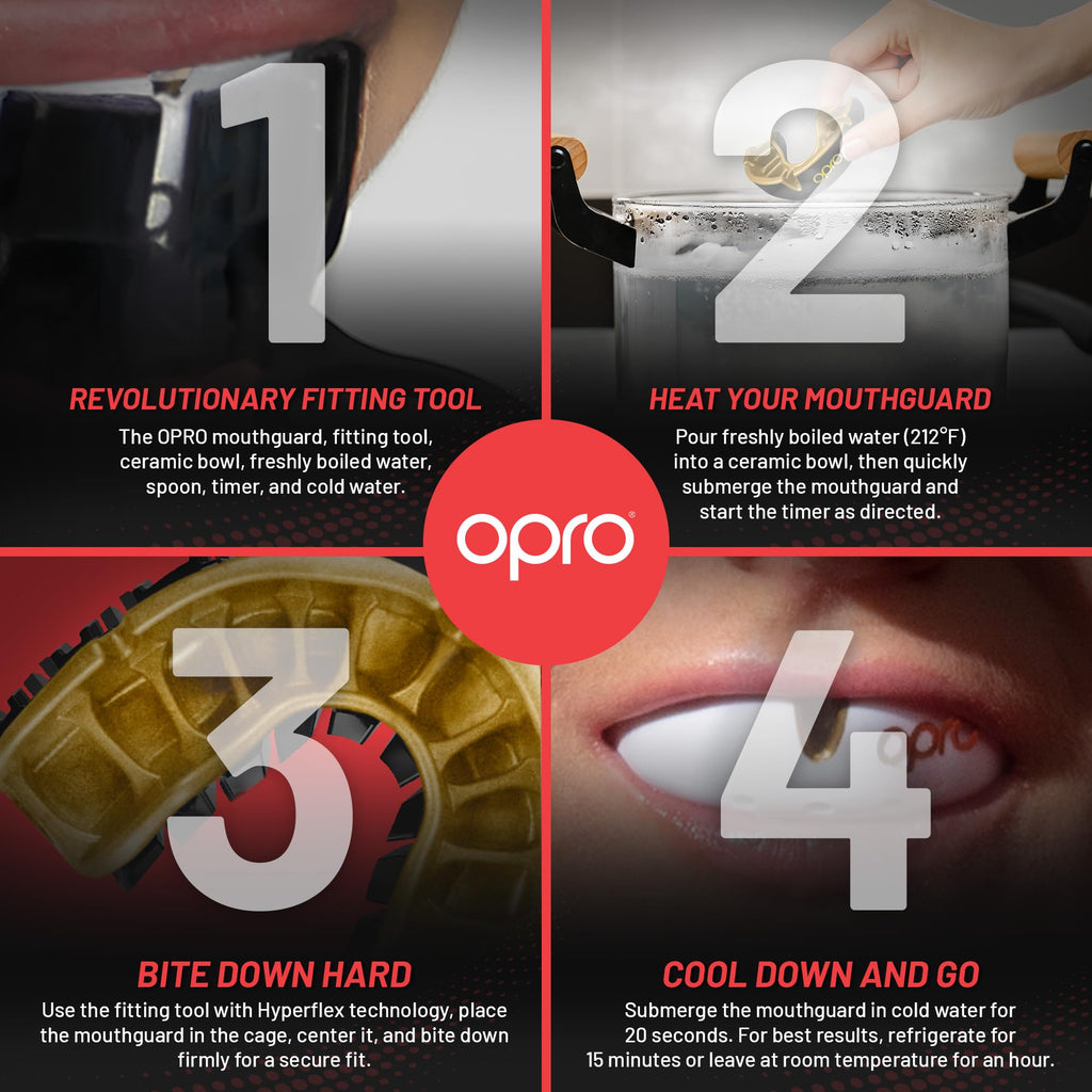 Opro Gold Level Ufc Mouthguard, Adults And Junior Sports Mouth Guard For Kids, Featuring Revolutionary Fitting Technology For Uf