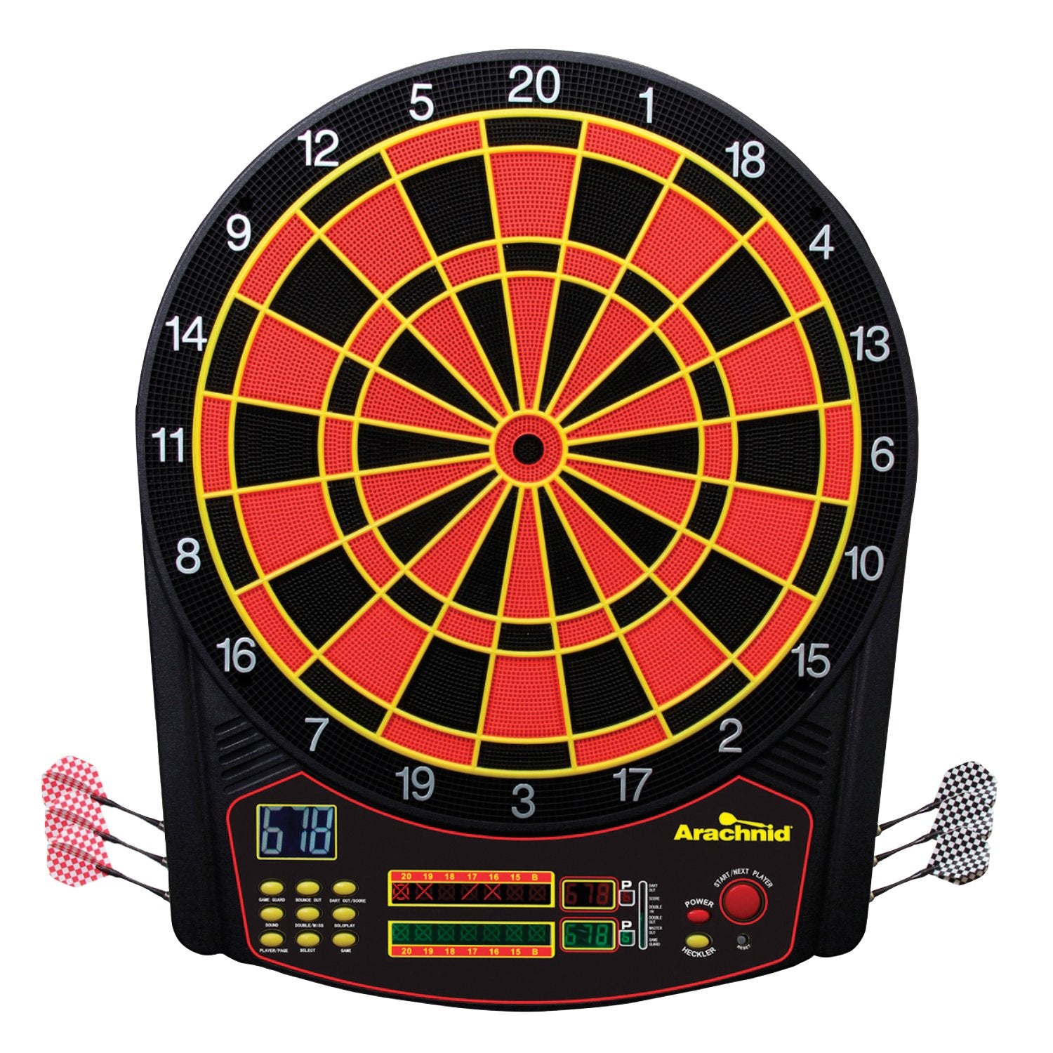Arachnid CricketPro 450 Electronic Dartboard - 15.5    Regulation Size - 31 Games & 178 Variations - Multi-Color LED Display - A