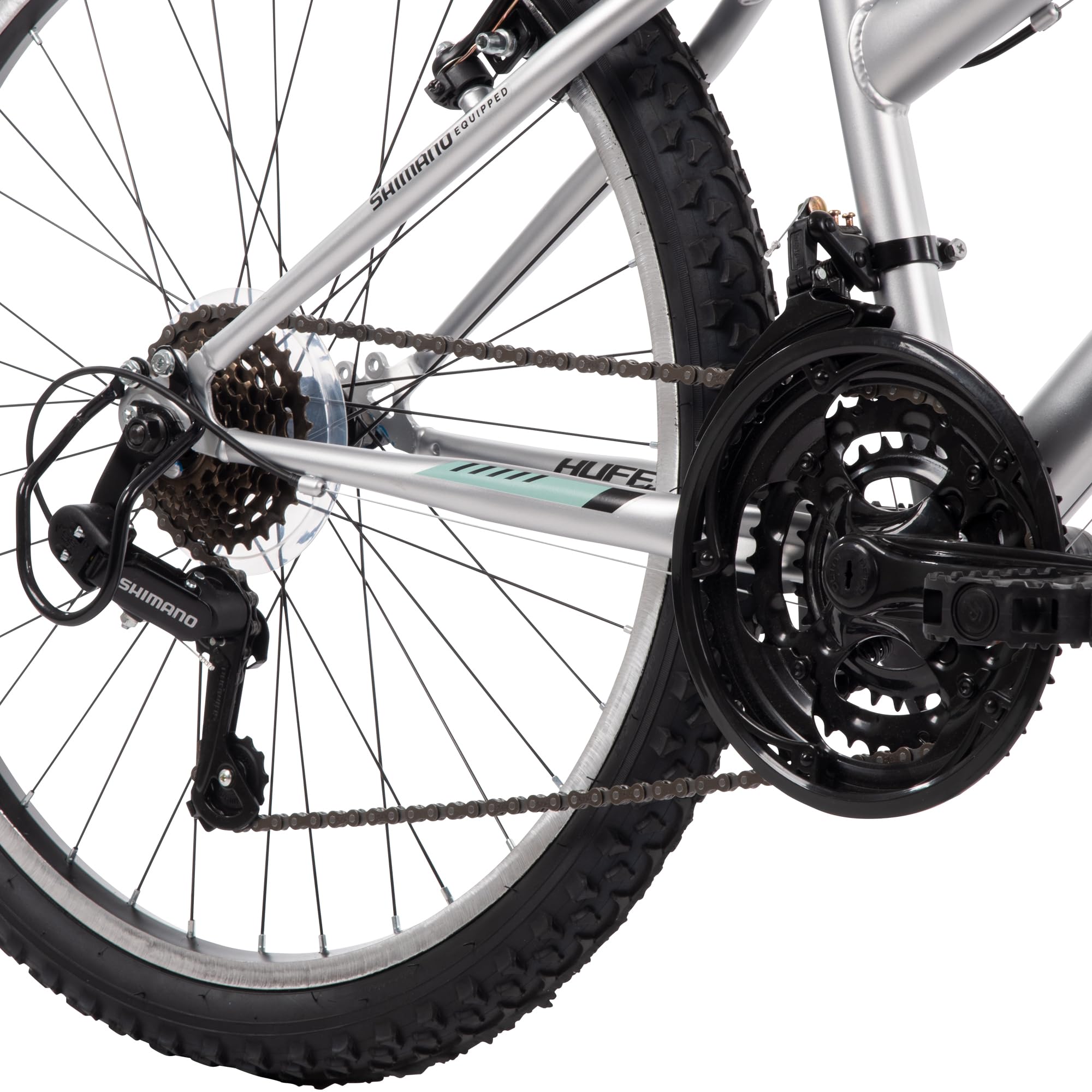 Huffy Stone Mountain 21-Speed Hardtail Ladies Mountain Bike, 24-Inch, Silver