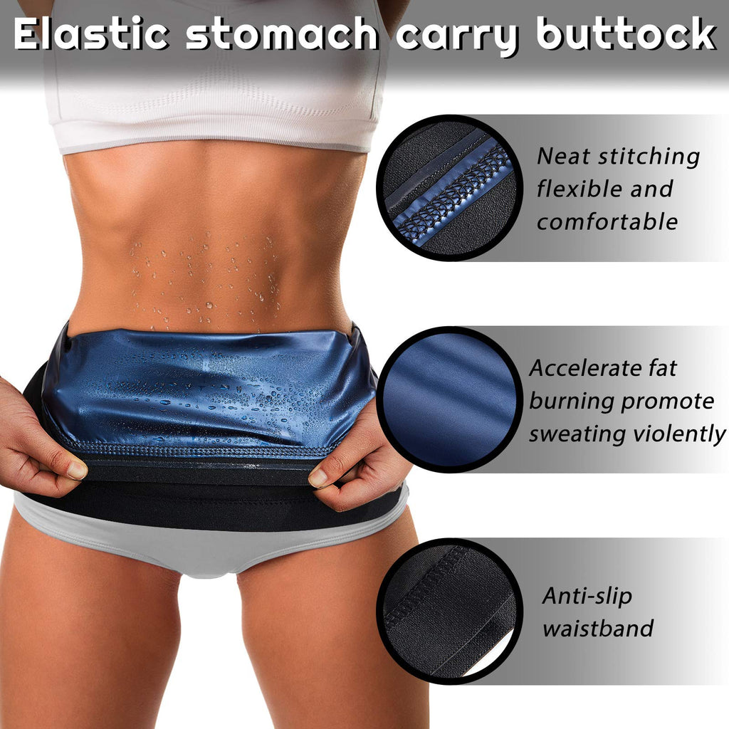 Geyoga Waist Trimmer Sweat Waist Trainer Wrap Stomach Wraps For Women Bodybuilding (Blue Inner,Xxl)