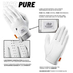 Vice Pure Golf Glove, White- Large