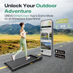 Urevo 2-In-1 Under Desk Treadmill, Walking Pad For Home & Office, Portable Treadmill With App, 2.25Hp Motorized, Remote Control,