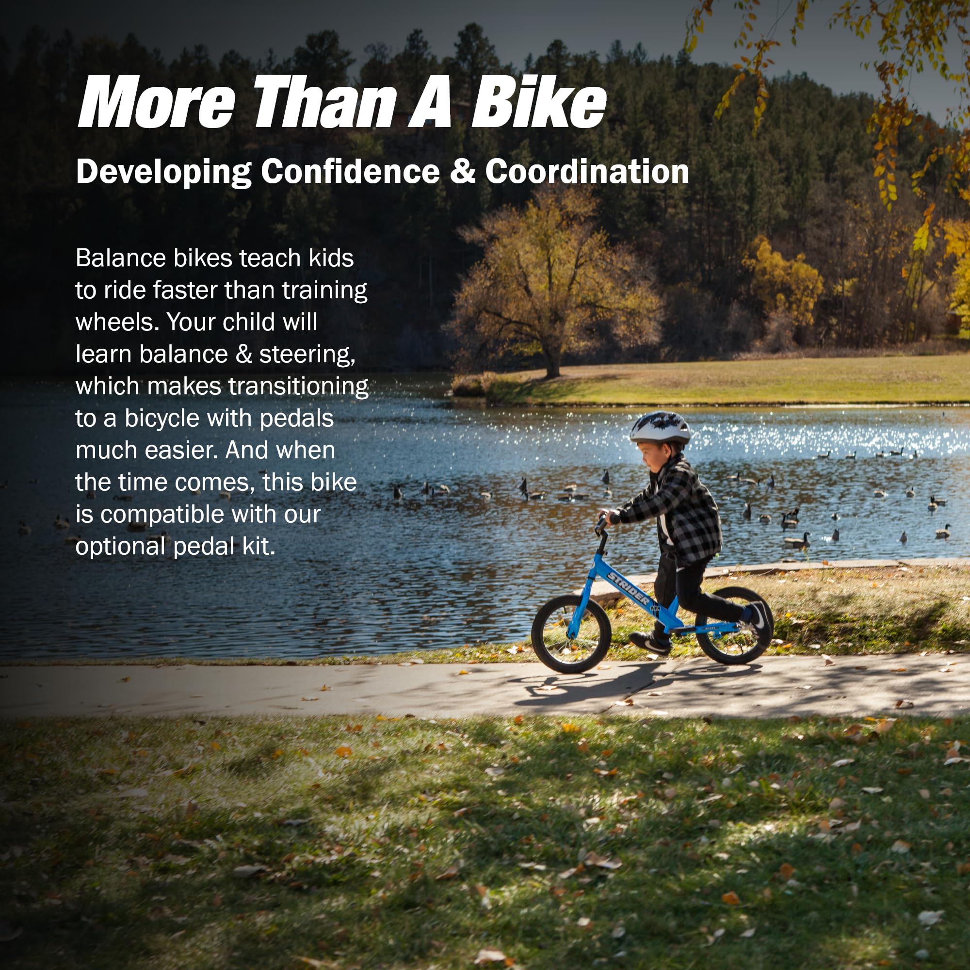 Strider 14X, Awesome Blue - Balance Bike For Kids 3 To 6 Years - Includes Kid-Size Grips, Padded Seat, Performance Footrest & Al