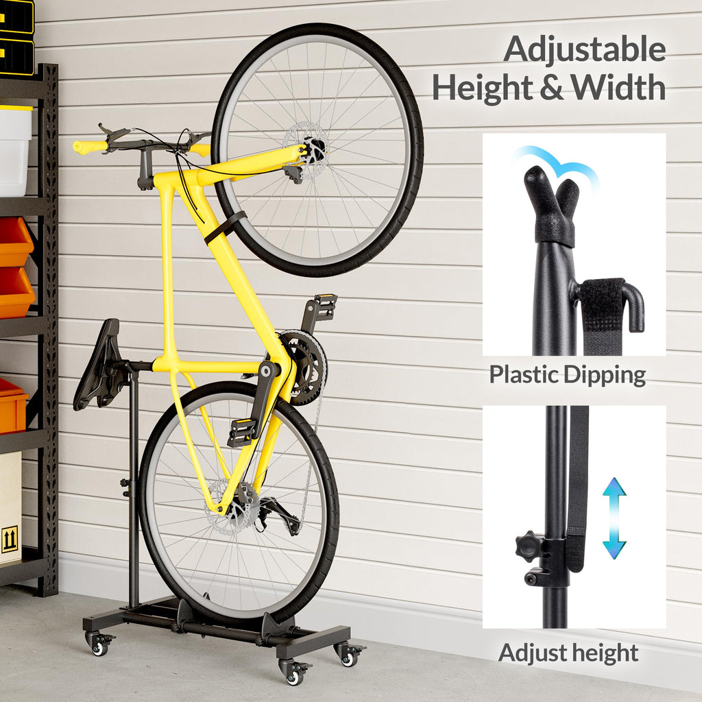 Sttoraboks Vertical Bike Stand, Freestanding Bike Rack Garage Storage Upright Bicycle Floor Stand Indoor Bike Holder with Adjust