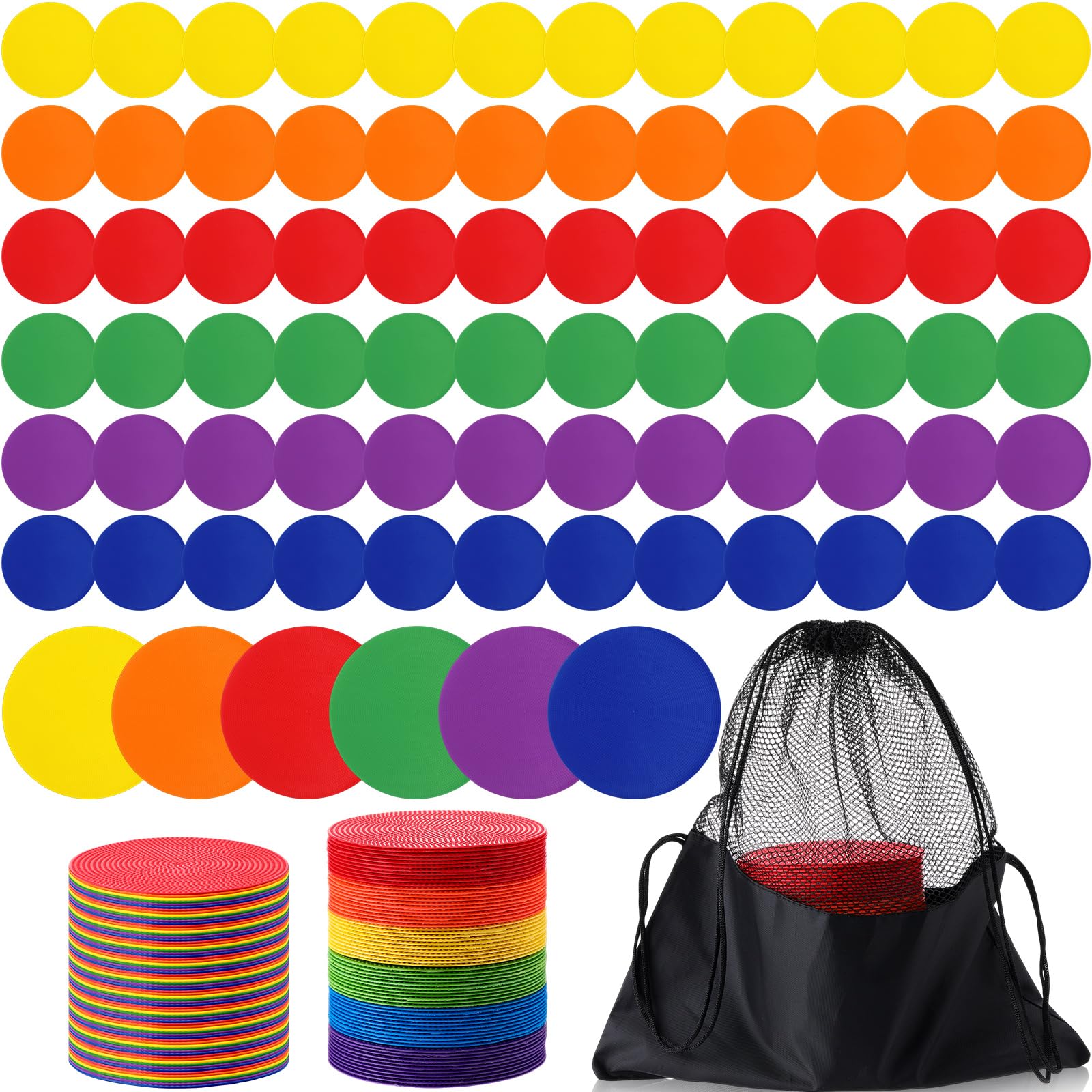 Tinideya TPE Floor Spot Markers Dots for Gym Flat Non Slip Spot Marker Dance Dot for Gym Sports Soccer Basketball Agility Traini