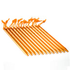 Aluminum Alloy Tent Stakes Pegs, 12-Pack Aluminum Ground Pegs With Reflective Pull Ropes, Lightweight Metal Stakes Pegs For Camp