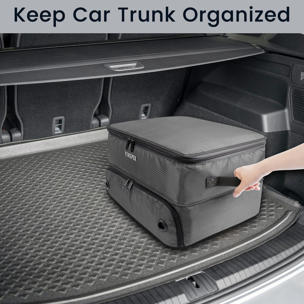 2 Layer Golf Trunk Organizer, Waterproof Car Golf Locker With Separate Ventilated Compartment For 2 Pair Shoes, Durable Golf Tru