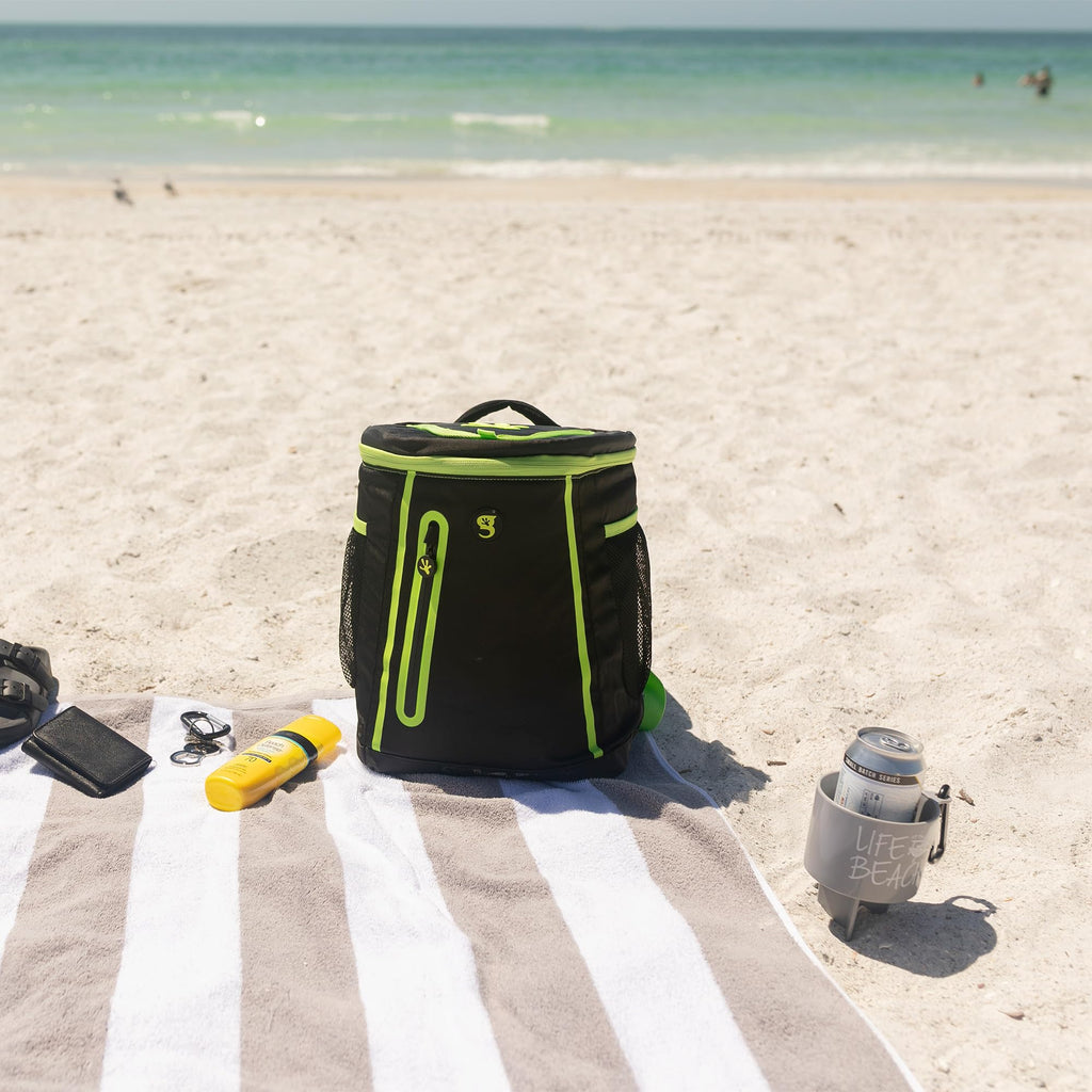 Geckobrands Opticool Backpack Cooler - Holds Up To 36 Cans Or 18 Bottles, (Everyday Grey), 3 Pockets, Easy Access Lid