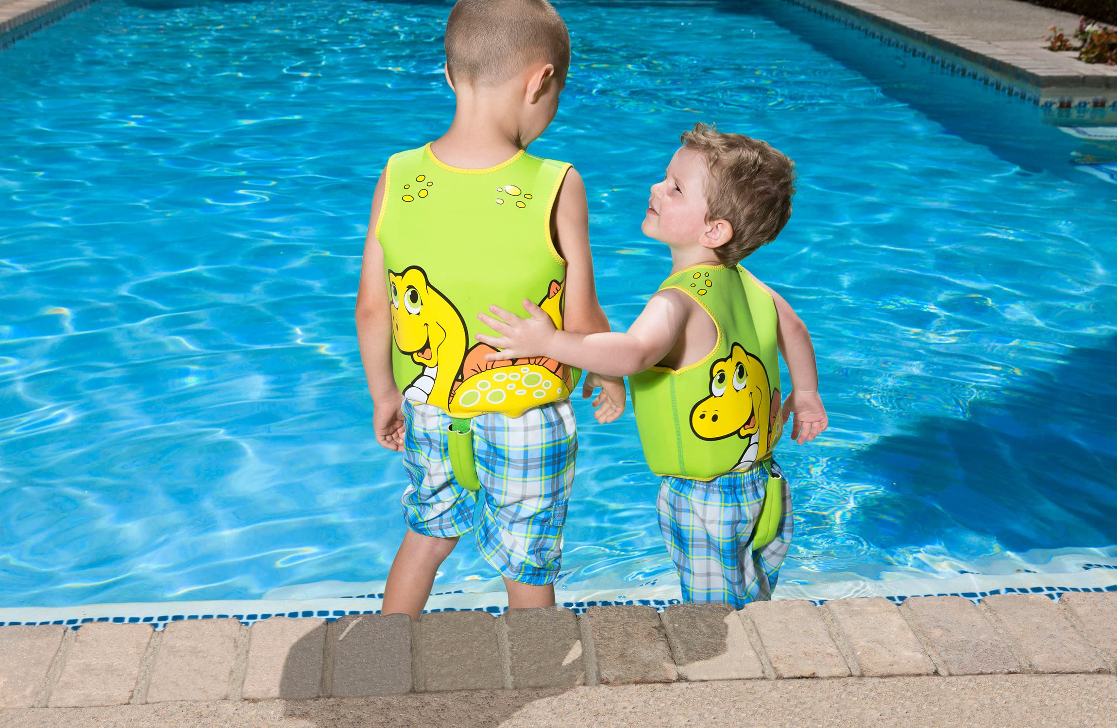 Poolmaster 50566 Learn-To-Swim Dino Kids Swim Vest, 1-3 Years Old