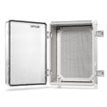 Qilipsu Clear Hinged Cover Stainless Steel Latch 410X310X180Mm Junction Box With Mounting Plate, Universal Ip67 Project Box Wate
