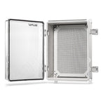 Qilipsu Clear Hinged Cover Stainless Steel Latch 410X310X180Mm Junction Box With Mounting Plate, Universal Ip67 Project Box Wate