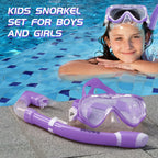 Seago Kids Snorkel Set Dry Top Snorkel Mask Snorkeling Gear For Kids Boys Girls Youth, No Leak Comfy Mouthpiece Anti-Fog 180? Pa